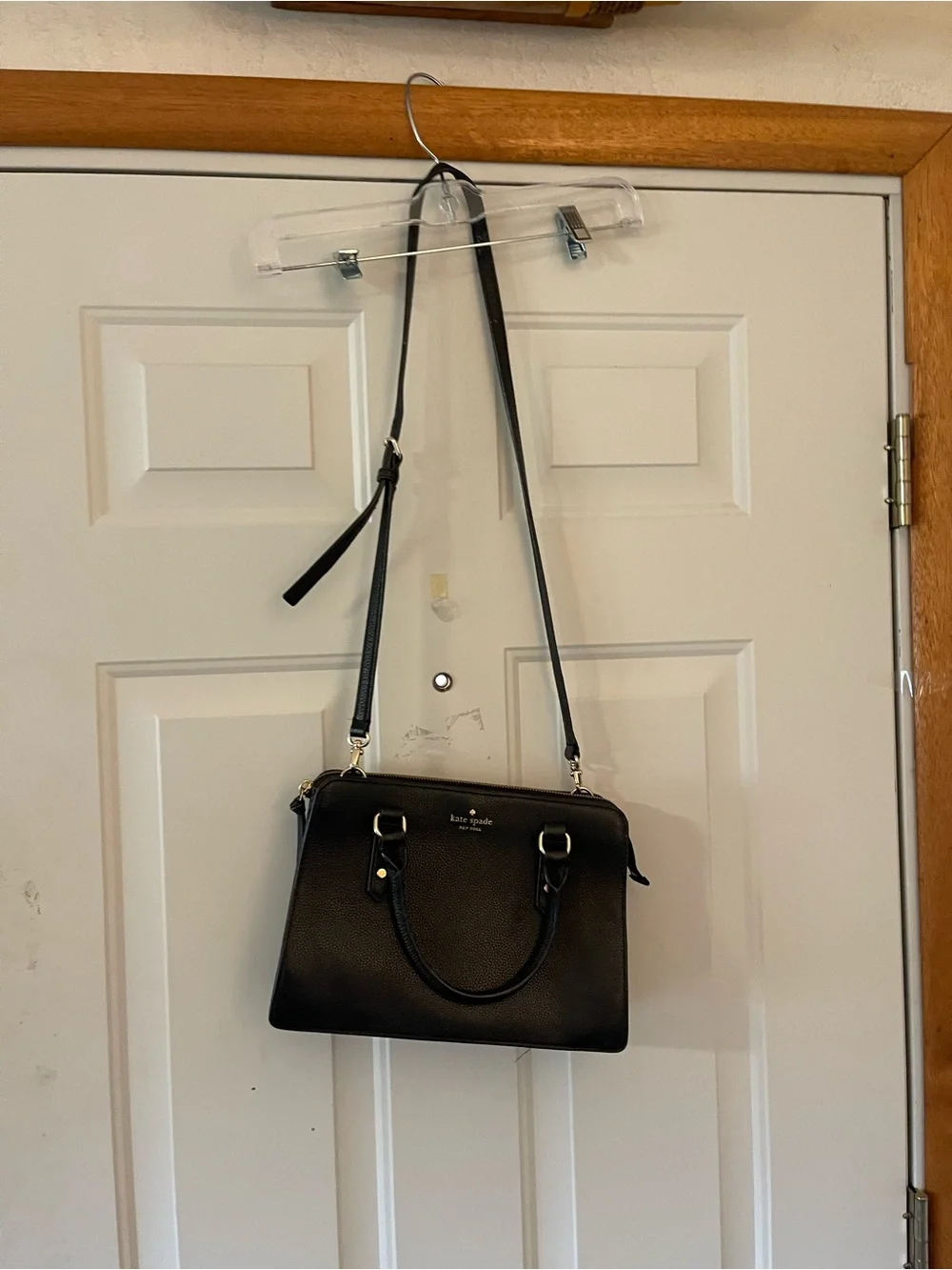 Kate Spade Mulberry Street Lise Black Pebbled Leather Satchel Handbag Purse